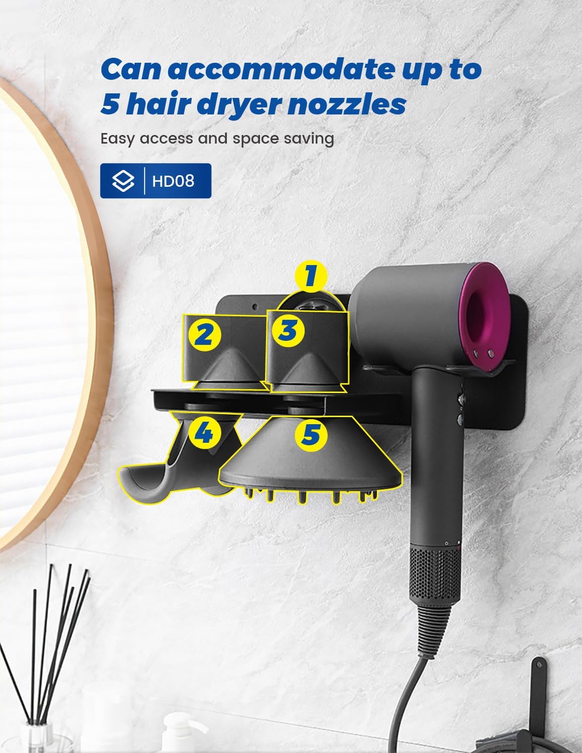 Soporte Pared Secador Pelo Dyson