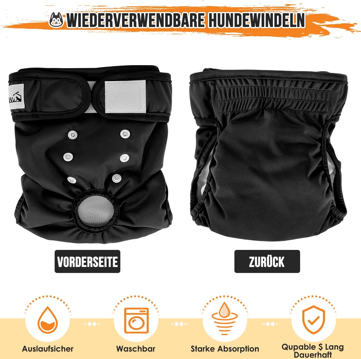 Pantalones absorbentes para perras