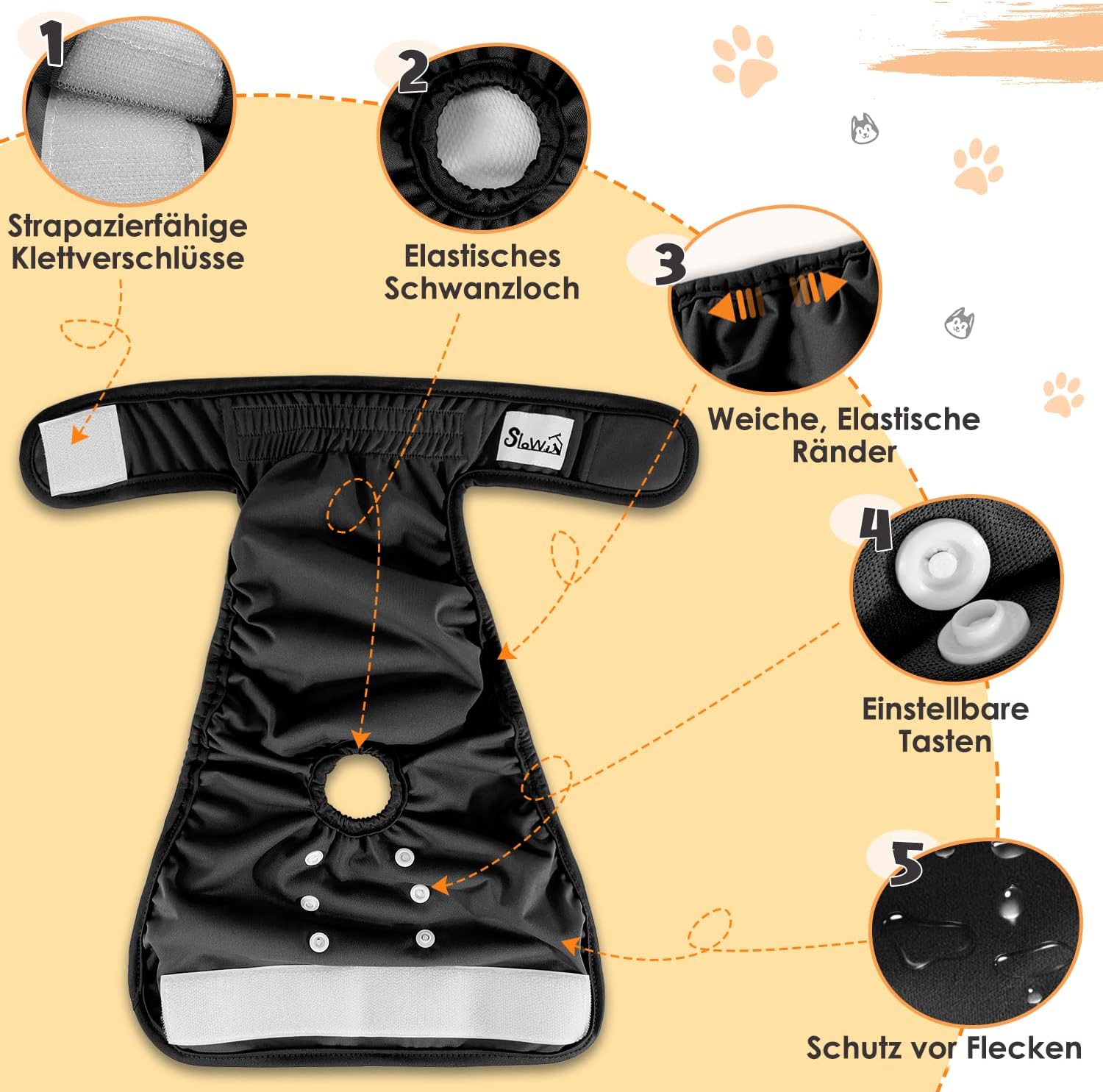 Pantalones absorbentes para perras