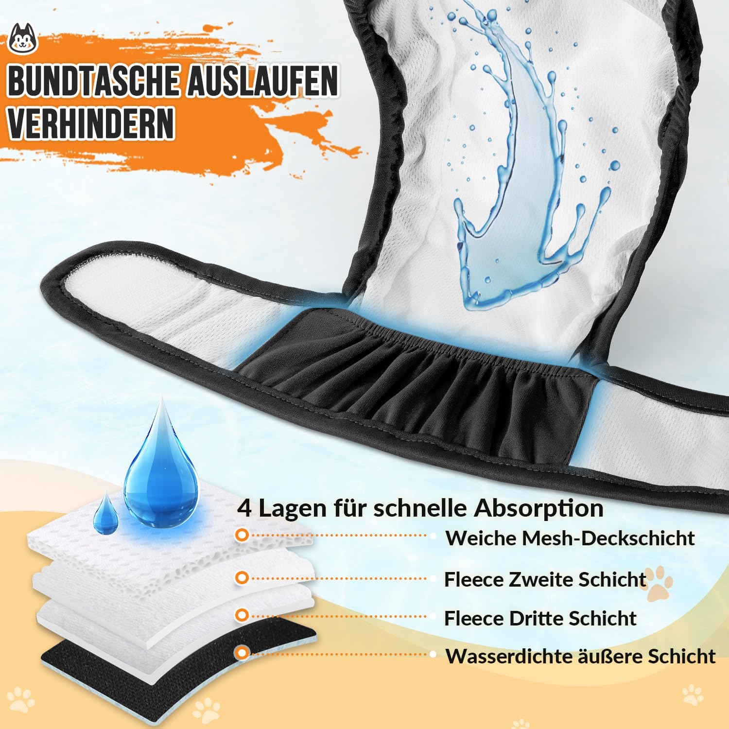 Pantalones absorbentes para perras