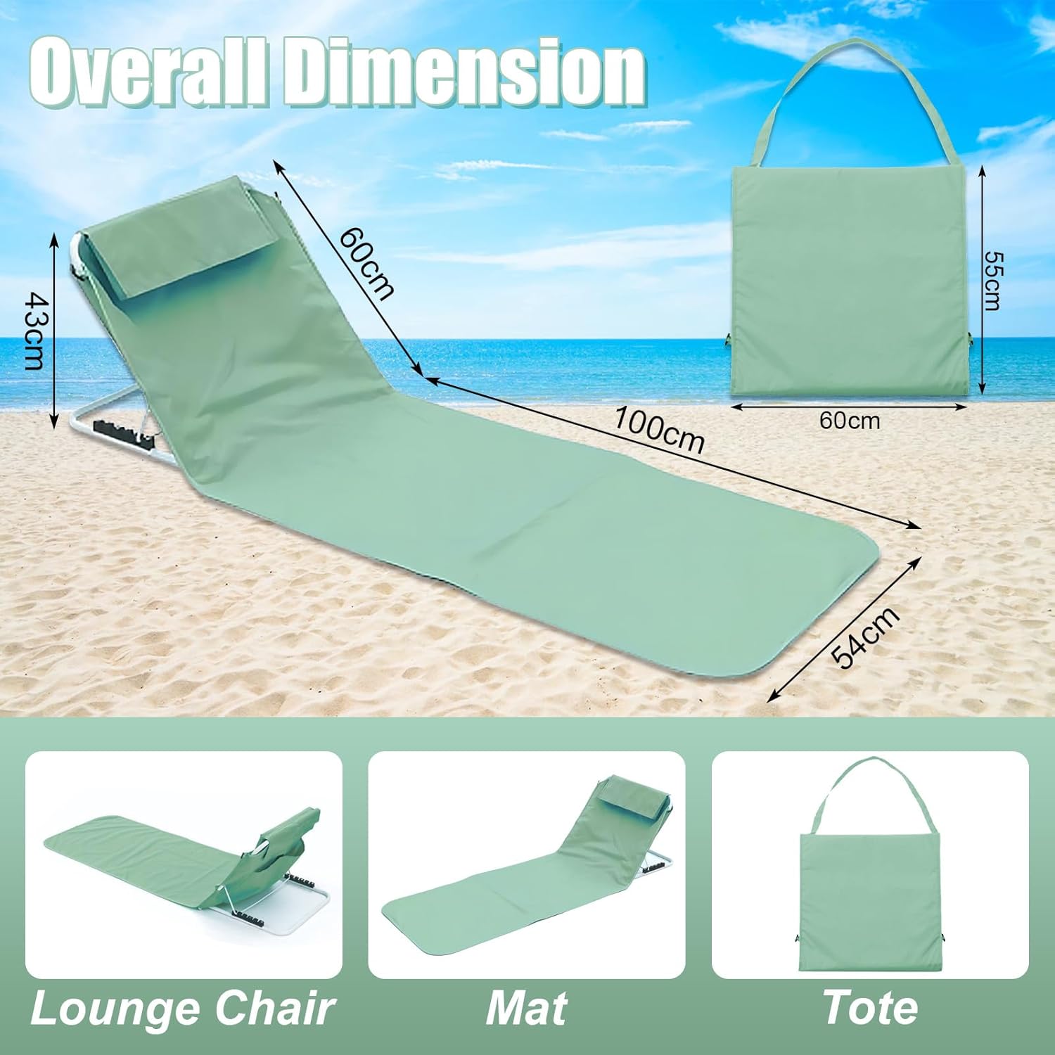 Alfombrilla de playa ajustable