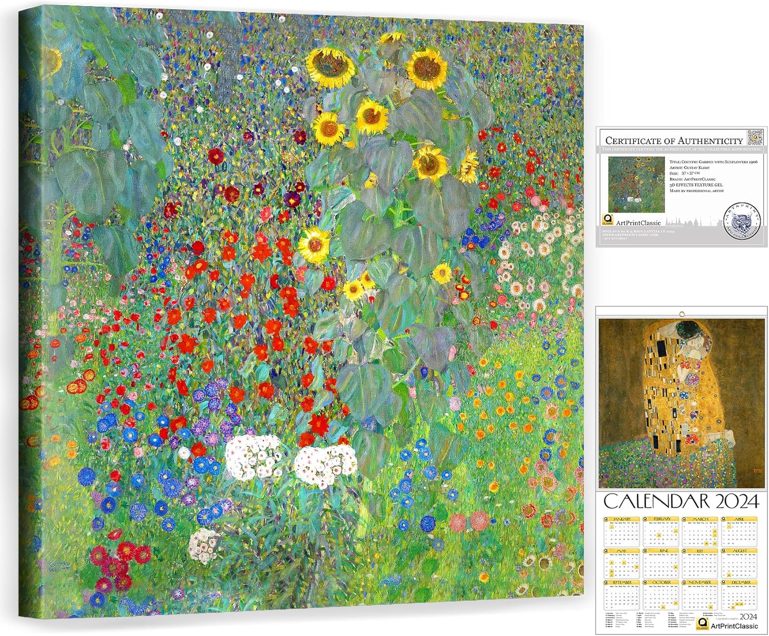 Reproducción Klimt Jardín 37x37