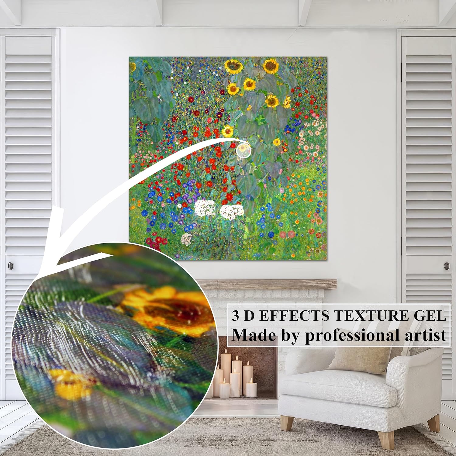 Reproducción Klimt Jardín 37x37