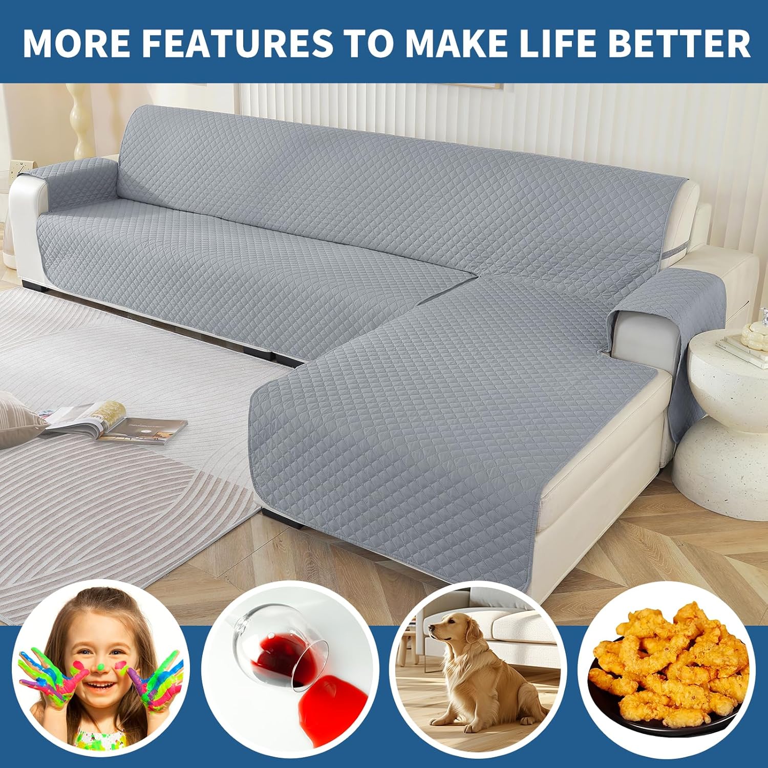 Funda Sofá Chaise Long Reversible