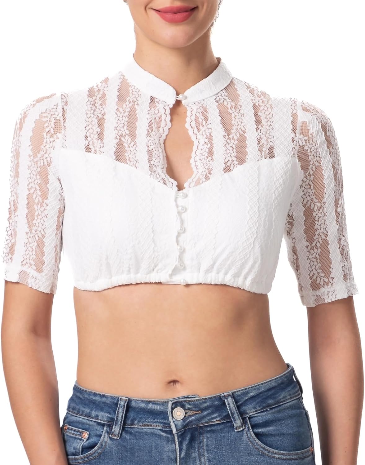 Blusa Tirolesa Elegante blanca