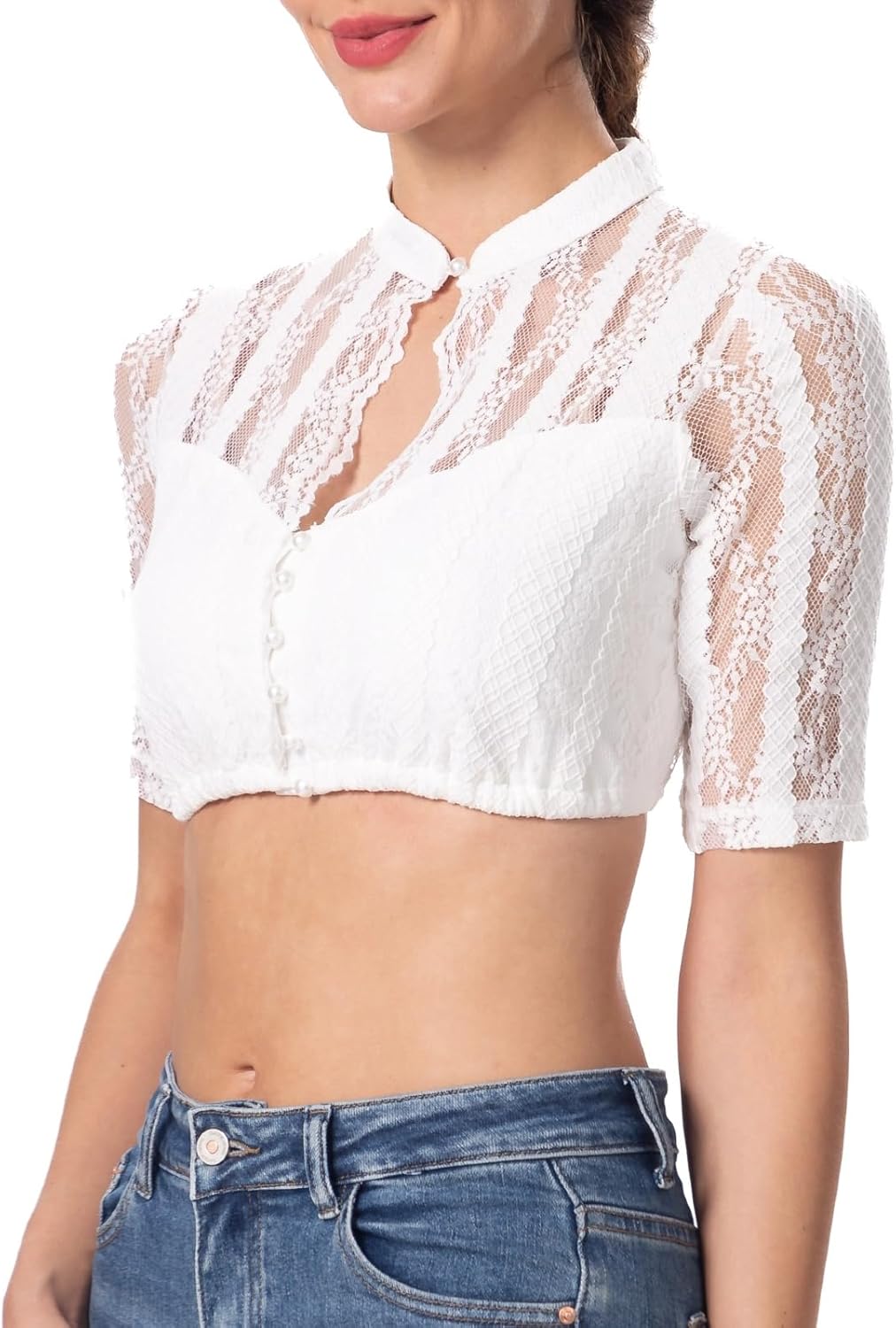 Blusa Tirolesa Elegante Blanca