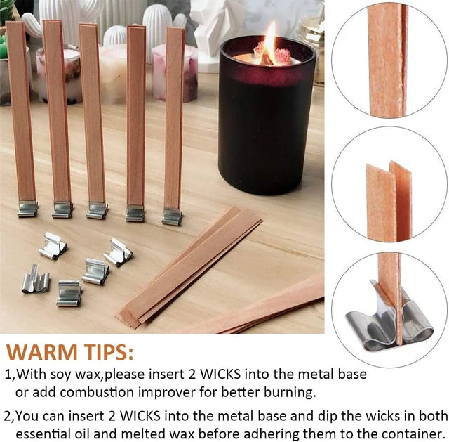 Mechas de madera para velas